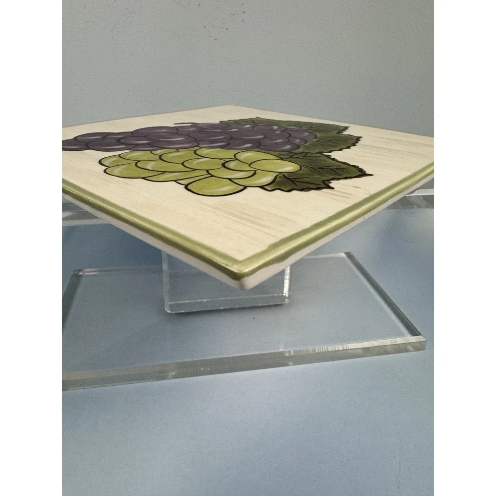 Florida Marketplace Grapes Ceramic Hot Plate Trivet Tile 8